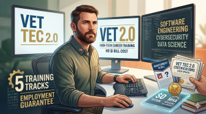 VET TEC 2.0 application 2026 concept illustration with 0 cost tuition graphic